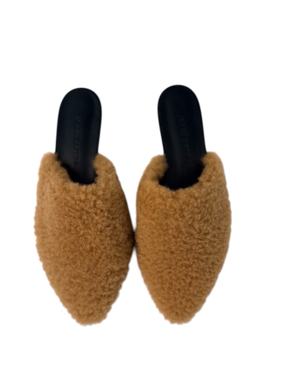 Jenni Kayne Shearling Mule Clog Tan Italian Leather Fur EU 38